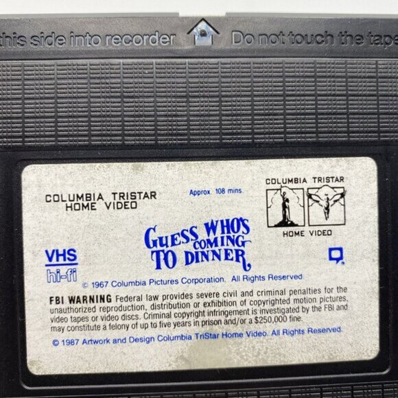 Rogers Video Guess Who’s Coming To Dinner VHS Clamshell Rental Store Case Movie - Picture 7 of 11